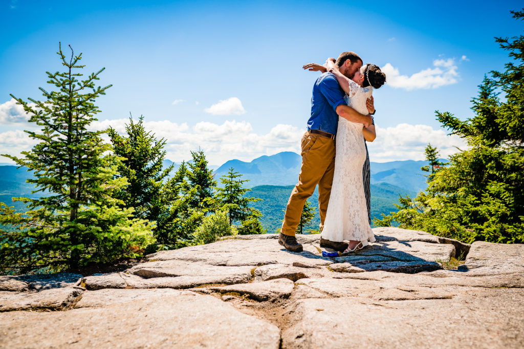 mountain top elopement, wilderness elopement, hiking, Vermont Wedding Photographer Andy Madea
