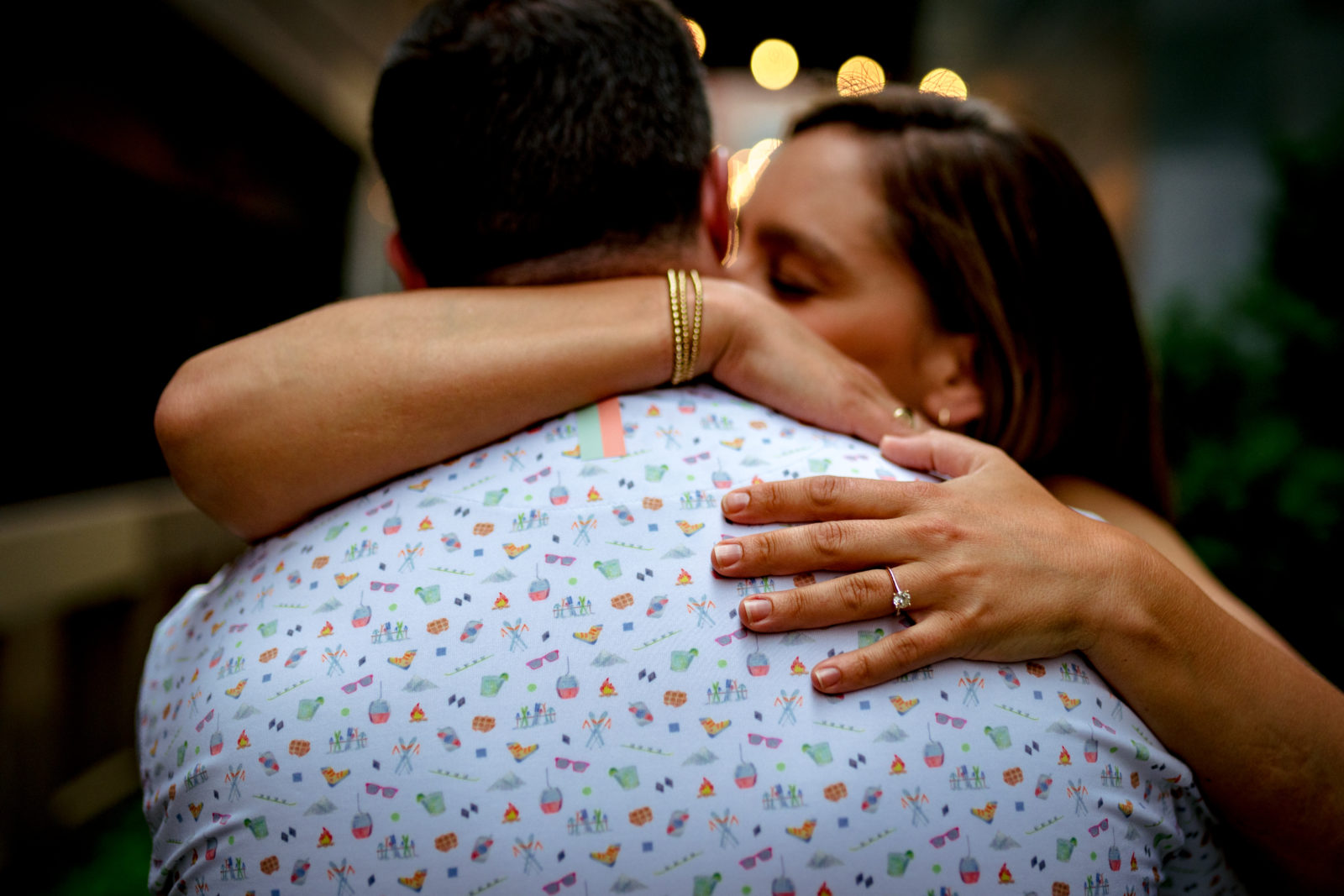 couple hugging during engagement session in burlington vermont by andy madea