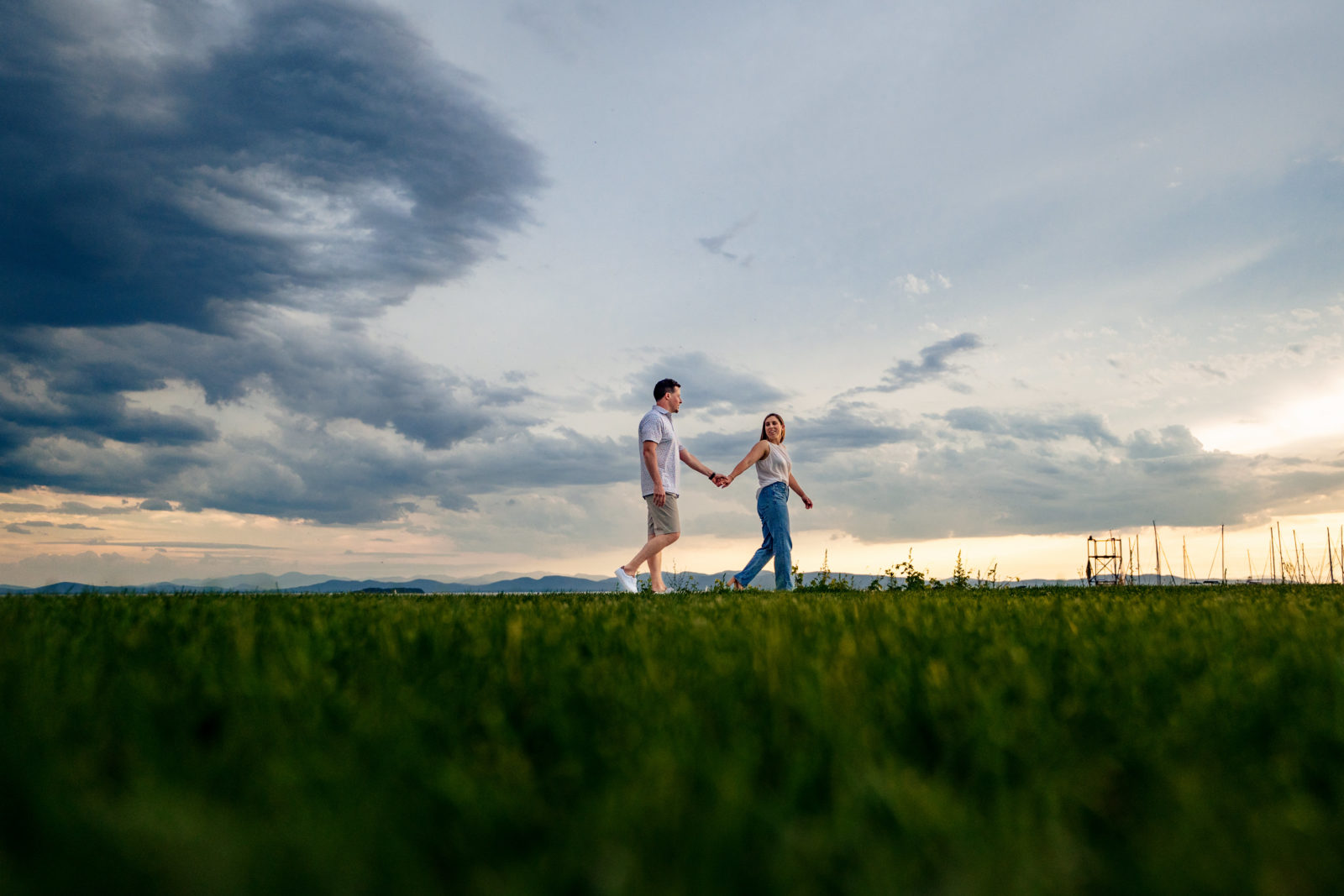 sunset engagement photography at burlington vermont waterfront by andy madea